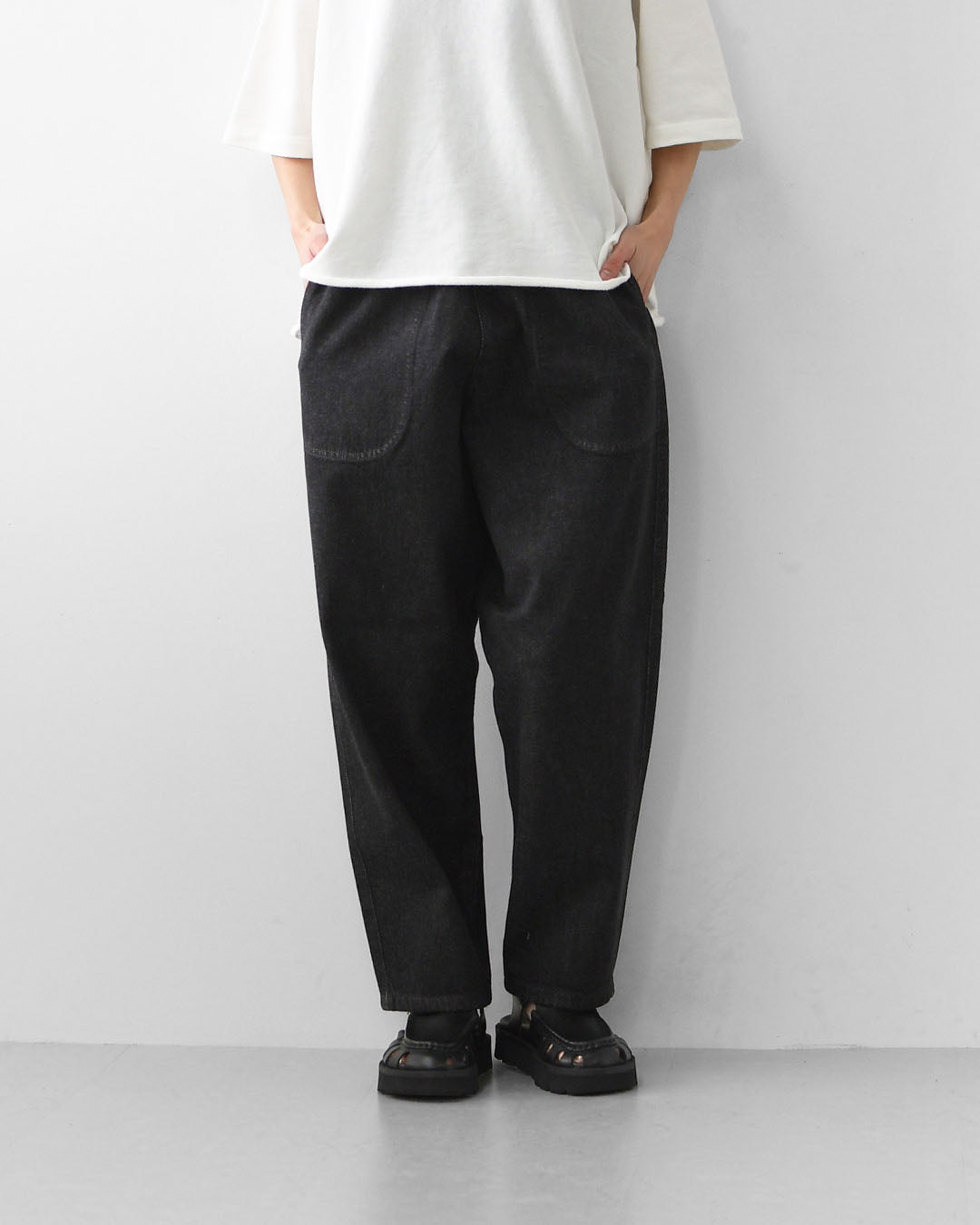 DANTON [ダントン] W Black Denim Easy Pants [JD-2540KBK] ブラックデニムイージーパンツ・リラックス・ゆったりシルエット・リラックスパンツ・ルーズデニム・LADY'S [2026SS]