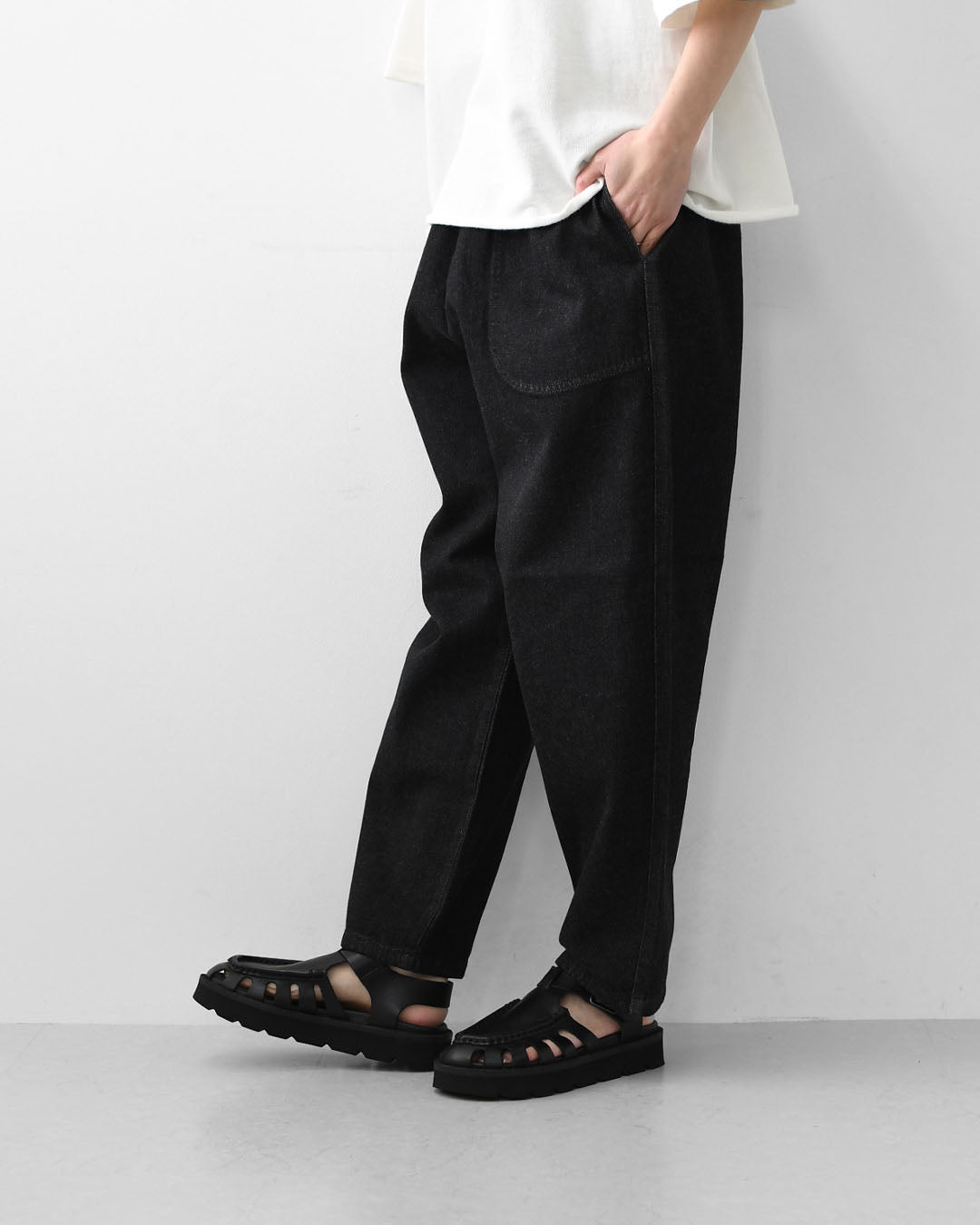 DANTON [ダントン] W Black Denim Easy Pants [JD-2540KBK] ブラックデニムイージーパンツ・リラックス・ゆったりシルエット・リラックスパンツ・ルーズデニム・LADY'S [2026SS]