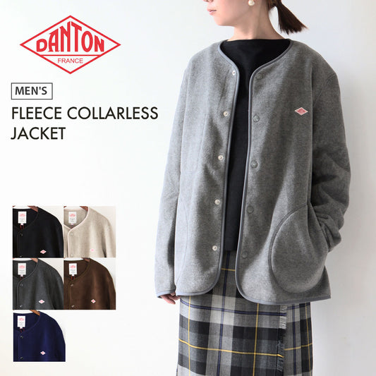 DANTON [ダントン] M FLEECE COLLARLESS JACKET [JD-8939] フリースカラーレスジャケット・フリースジャケット・アウター・メンズ・男性用・MEN'S [2026AW]