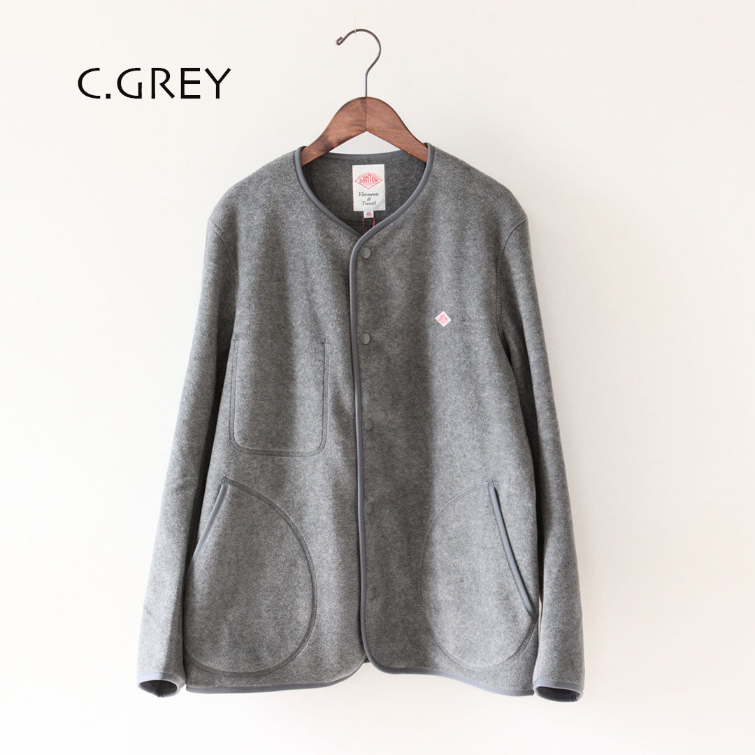 DANTON [ダントン] M FLEECE COLLARLESS JACKET [JD-8939] フリースカラーレスジャケット・フリースジャケット・アウター・メンズ・男性用・MEN'S [2026AW]