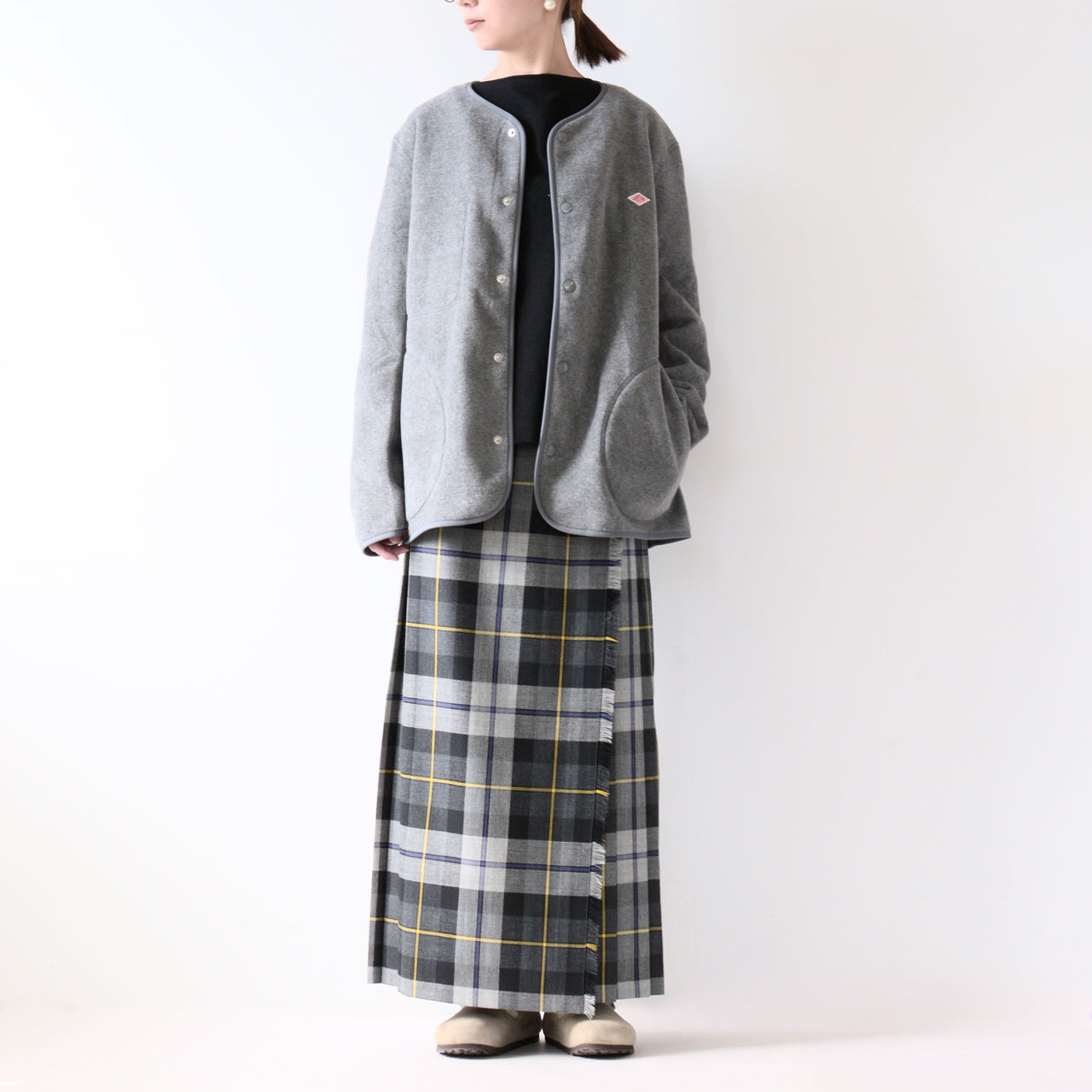 DANTON [ダントン] M FLEECE COLLARLESS JACKET [JD-8939] フリースカラーレスジャケット・フリースジャケット・アウター・メンズ・男性用・MEN'S [2025AW]