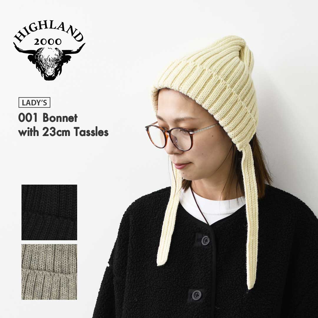 HIGHLAND2000 [ハイランド2000] 001 Bonnet with 23cm Tassles [HL2630012] 001 23cmタッセル付きボンネット・ボンネット・ニット・ニットボンネット・LADY'S [2026AW]