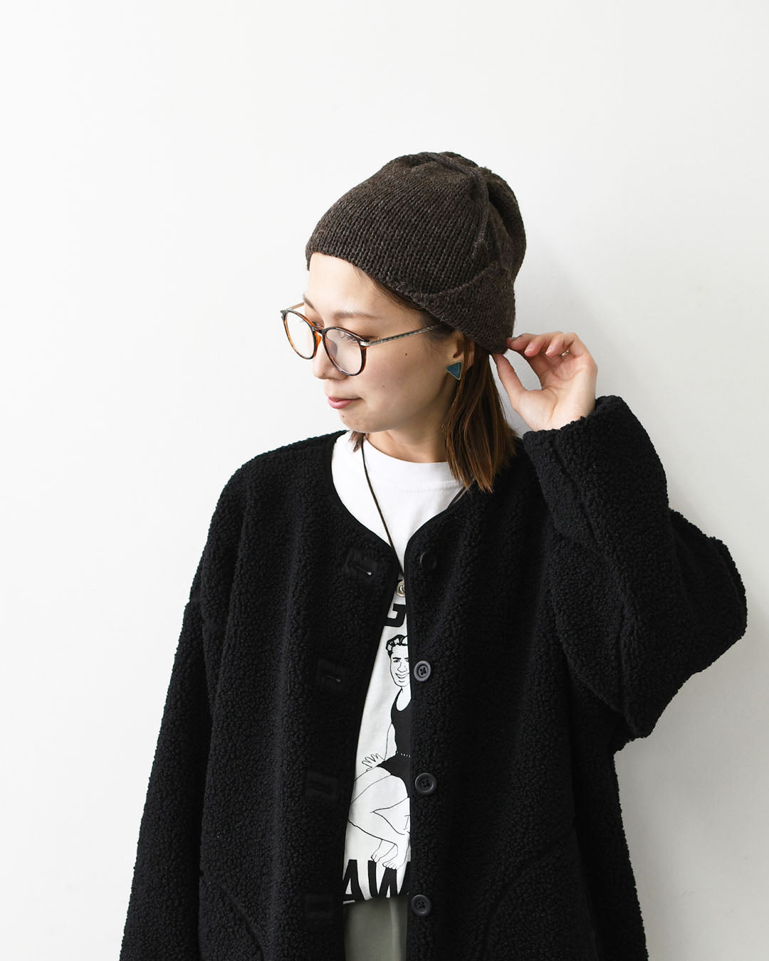 HIGHLAND2000 [ハイランド2000] Tubular ear cover Hat and 30cm thin rope [HL2630013] イヤーカバーニットハット 30cmロープ・ニット・ニット帽・耳当て付き・ロープ付き・秋冬アイテム・あったかアイテム・MEN'S / LADY'S [2026AW]