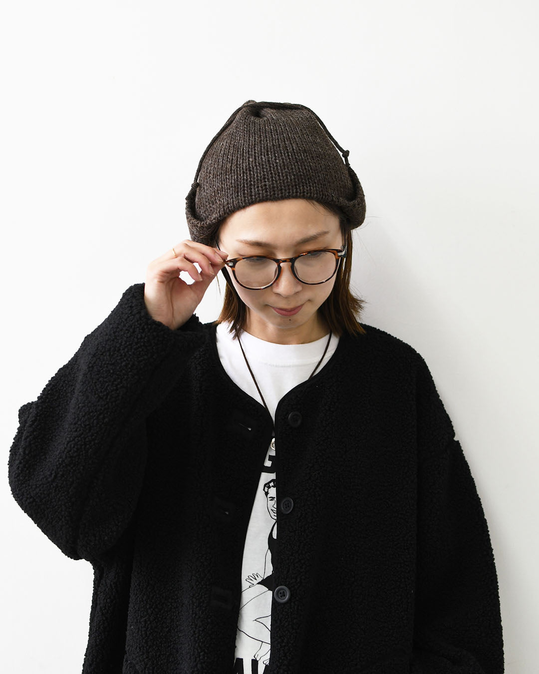 HIGHLAND2000 [ハイランド2000] Tubular ear cover Hat and 30cm thin rope [HL2630013] イヤーカバーニットハット 30cmロープ・ニット・ニット帽・耳当て付き・ロープ付き・秋冬アイテム・あったかアイテム・MEN'S / LADY'S [2026AW]