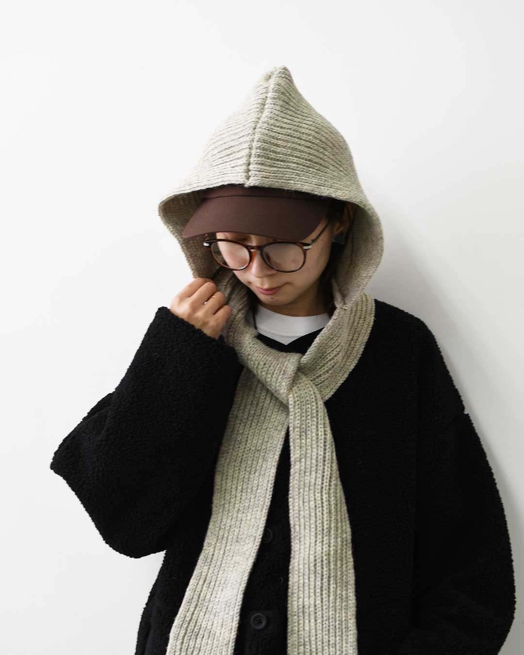 HIGHLAND2000 [ハイランド2000] Rib Hood and 2m Scarf [HL2630014] リブ編みフード＆ロングスカーフ・ニットフード・マフラー・秋冬アイテム・あったかアイテム・防寒・LADY'S [2026AW]