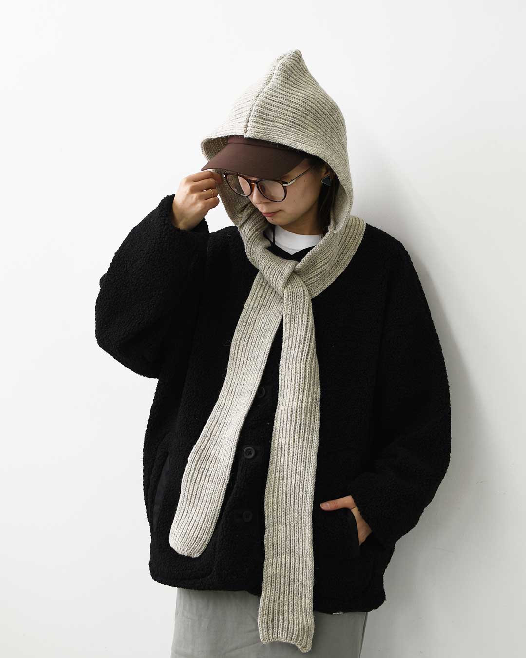 HIGHLAND2000 [ハイランド2000] Rib Hood and 2m Scarf [HL2630014] リブ編みフード＆ロングスカーフ・ニットフード・マフラー・秋冬アイテム・あったかアイテム・防寒・LADY'S [2026AW]