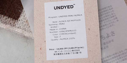 UNDYED [アンダイド] ALPACA JQD MUFFULER [USN24FKMU103] アルパカ JQD マフラー [2024AW]