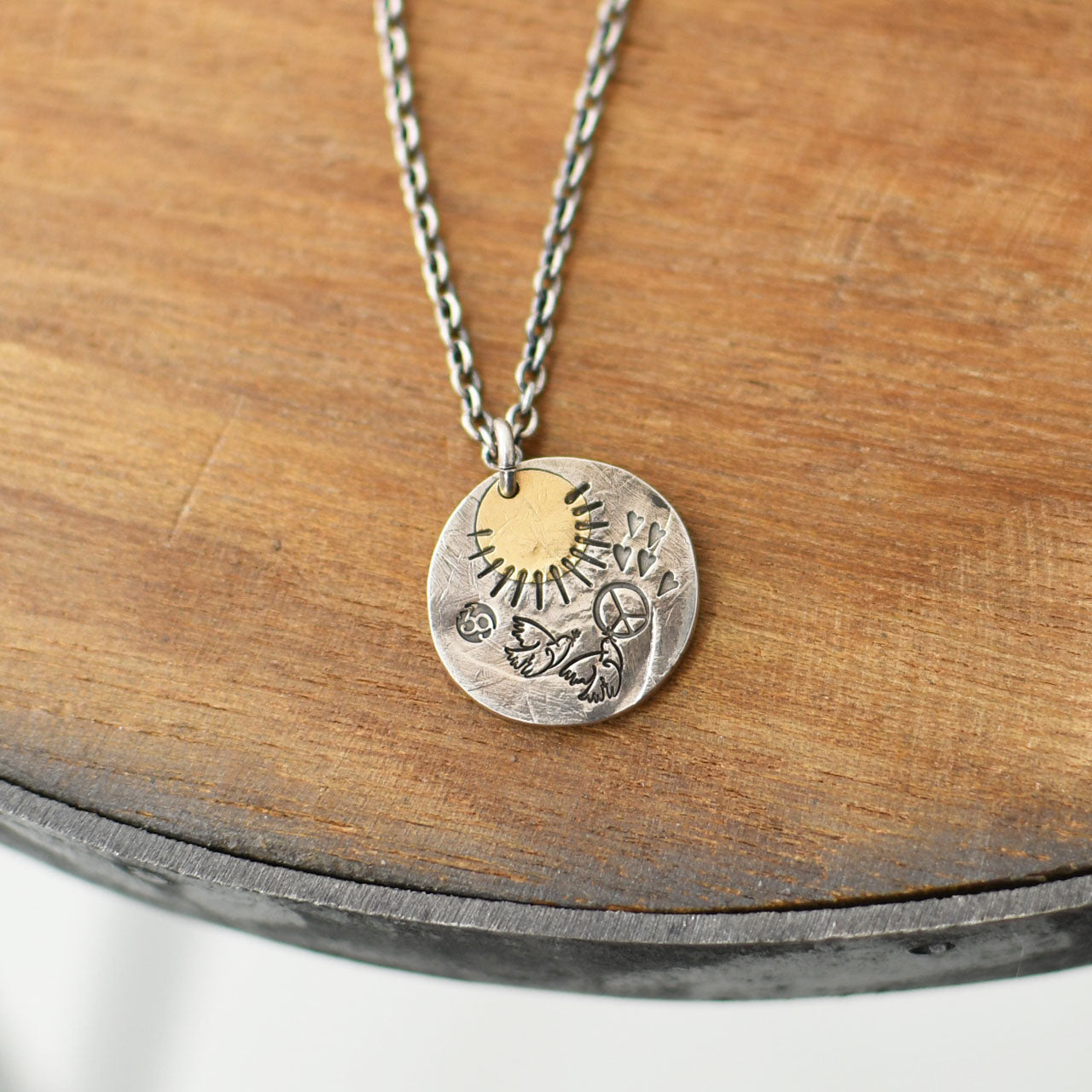 Sunku 39 [サンク] Square Tuquoise Necklase [SK-017] ラブ＆ピースプレートネックレス [2025SS]