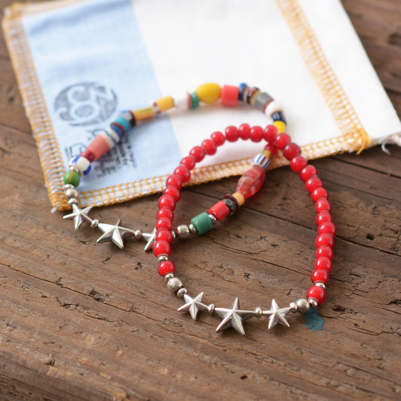 Sunku 39 [サンク] Star Beads Bracelet Christmas Beads  [SK-139-MIX] スタービーズブレスレット・クリスマスビーズ・ブレスレット・シルバー 925・MEN'S/LADY'S [2022SS] FREE-Mix