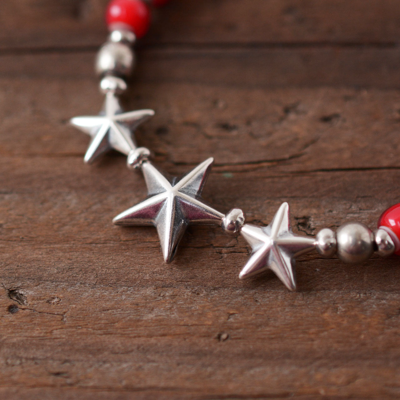 Sunku 39 [サンク] Star Beads Bracelet White Hearts Beads -RED- [SK-139-RED] スタービーズブレスレット[2022SS]