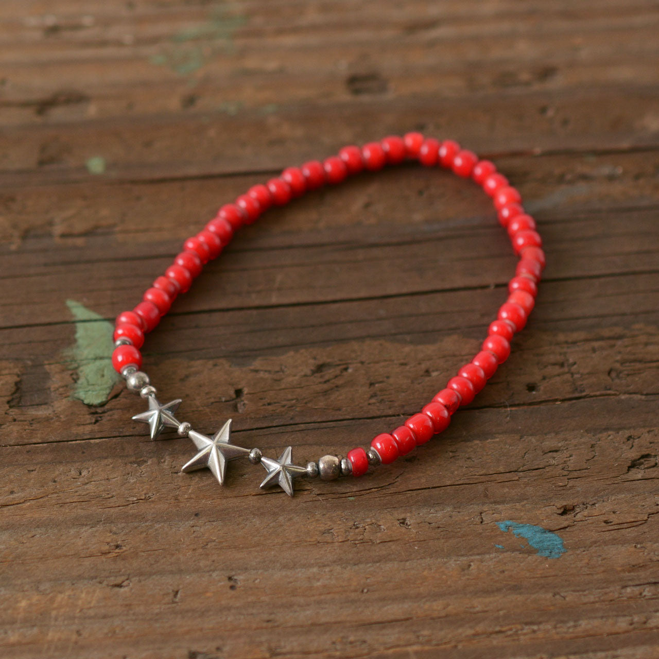 Sunku 39 [サンク] Star Beads Anklet [SK-144-RED] スタービーズアンクレット [2022SS]