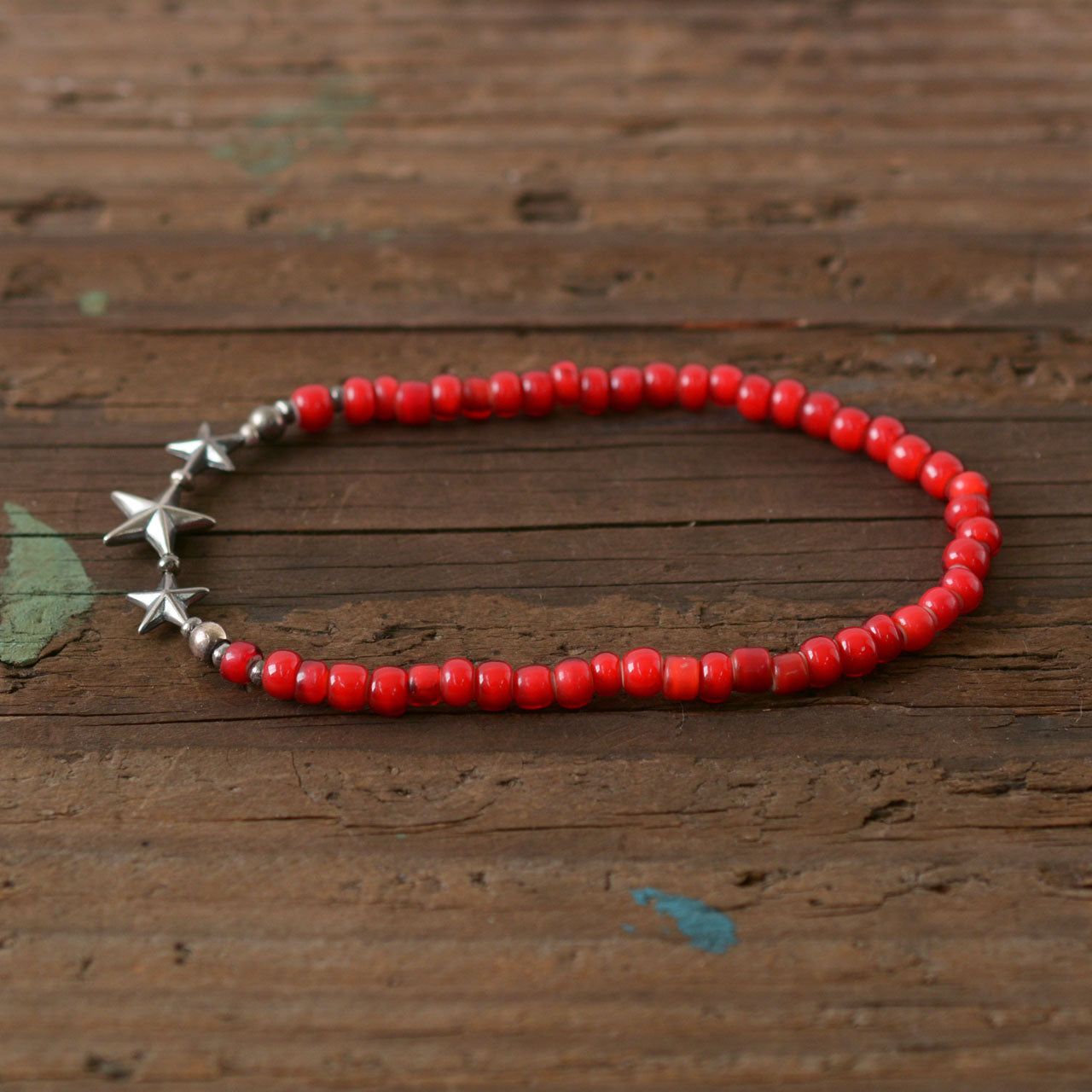 Sunku 39 [サンク] Star Beads Anklet [SK-144-RED] スタービーズアンクレット [2022SS]