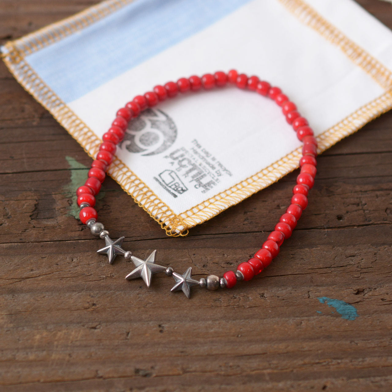 Sunku 39 [サンク] Star Beads Anklet [SK-144-RED] スタービーズアンクレット [2022SS]