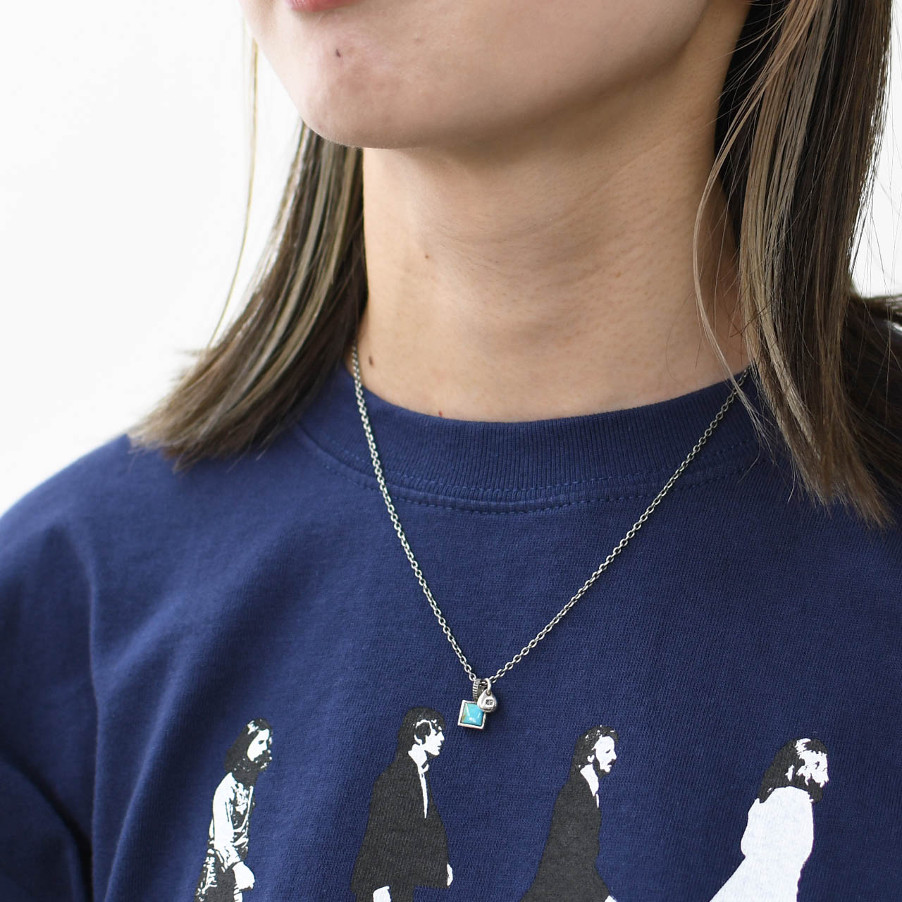 Sunku 39 [サンク] Square Turquoise Necklace [SK-182] スクエア ターコイズ ネックレス [2025SS]