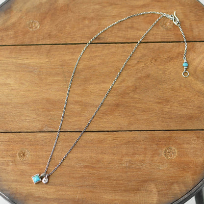 Sunku 39 [サンク] Square Turquoise Necklace [SK-182] スクエア ターコイズ ネックレス [2025SS]