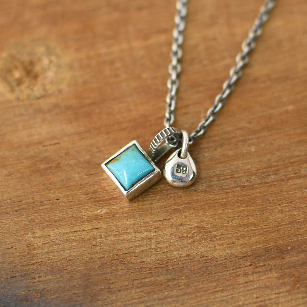 Sunku 39 [サンク] Square Turquoise Necklace [SK-182] スクエア ターコイズ ネックレス [2025SS]