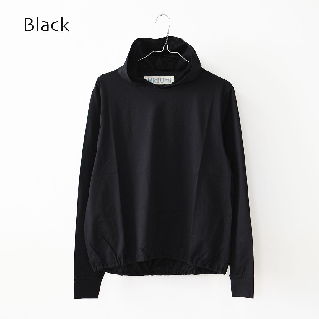 MidiUmi [ミディウミ] hooded pullover [1-71982761] フーデットプルオーバー・フード付きカットソー・ワイドシルエット・ゆったり・シンプル・インナー・トップス・LADY'S [2026SS]