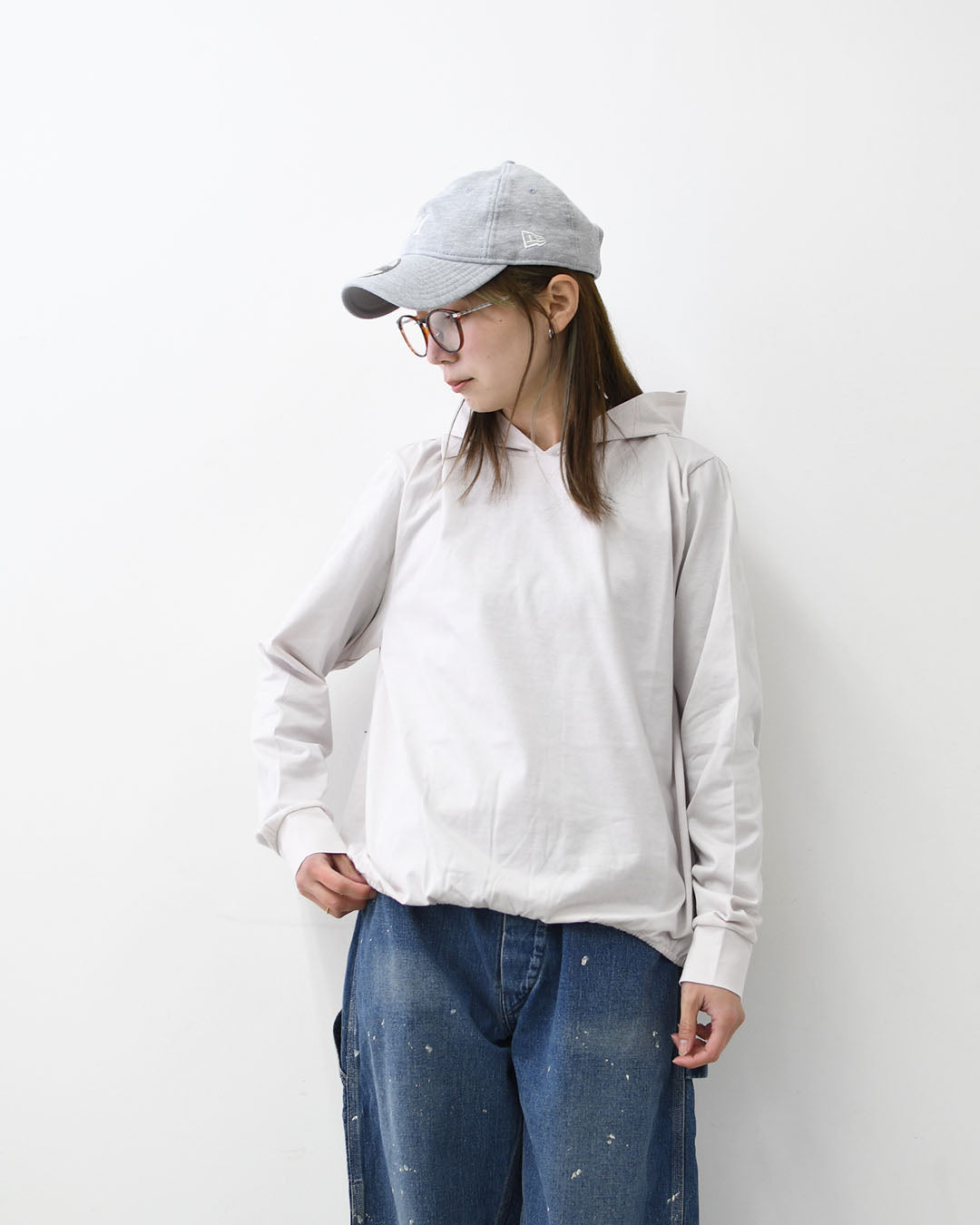 MidiUmi [ミディウミ] hooded pullover [1-71982761] フーデットプルオーバー・フード付きカットソー・ワイドシルエット・ゆったり・シンプル・インナー・トップス・LADY'S [2026SS]