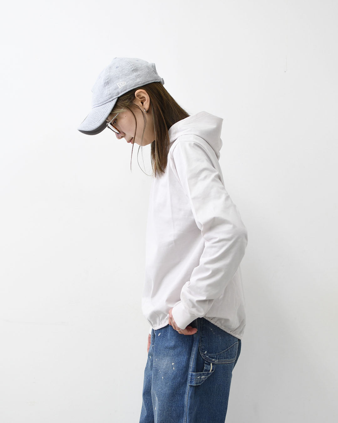 MidiUmi [ミディウミ] hooded pullover [1-71982761] フーデットプルオーバー・フード付きカットソー・ワイドシルエット・ゆったり・シンプル・インナー・トップス・LADY'S [2026SS]