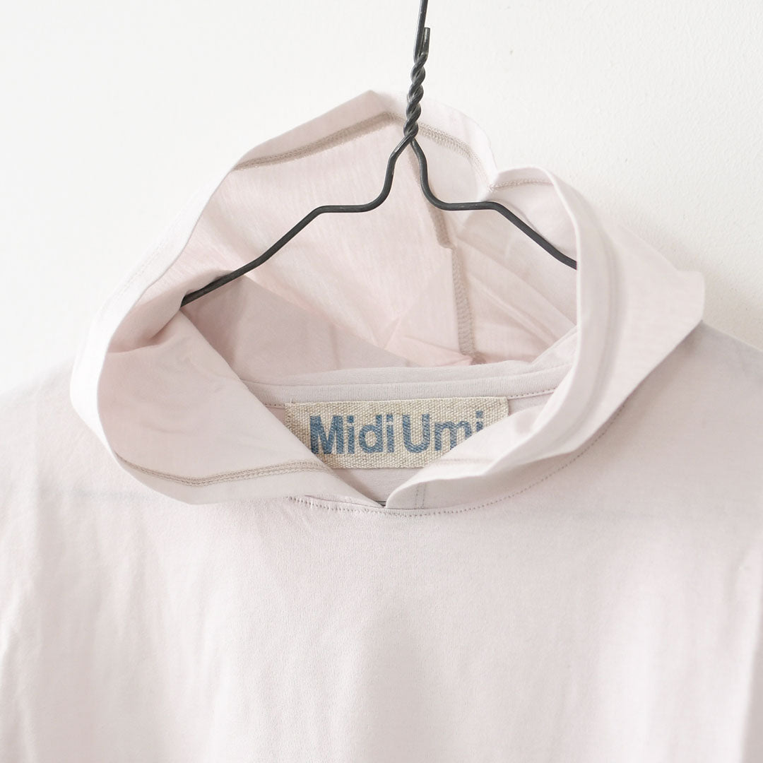 MidiUmi [ミディウミ] hooded pullover [1-71982761] フーデットプルオーバー・フード付きカットソー・ワイドシルエット・ゆったり・シンプル・インナー・トップス・LADY'S [2026SS]