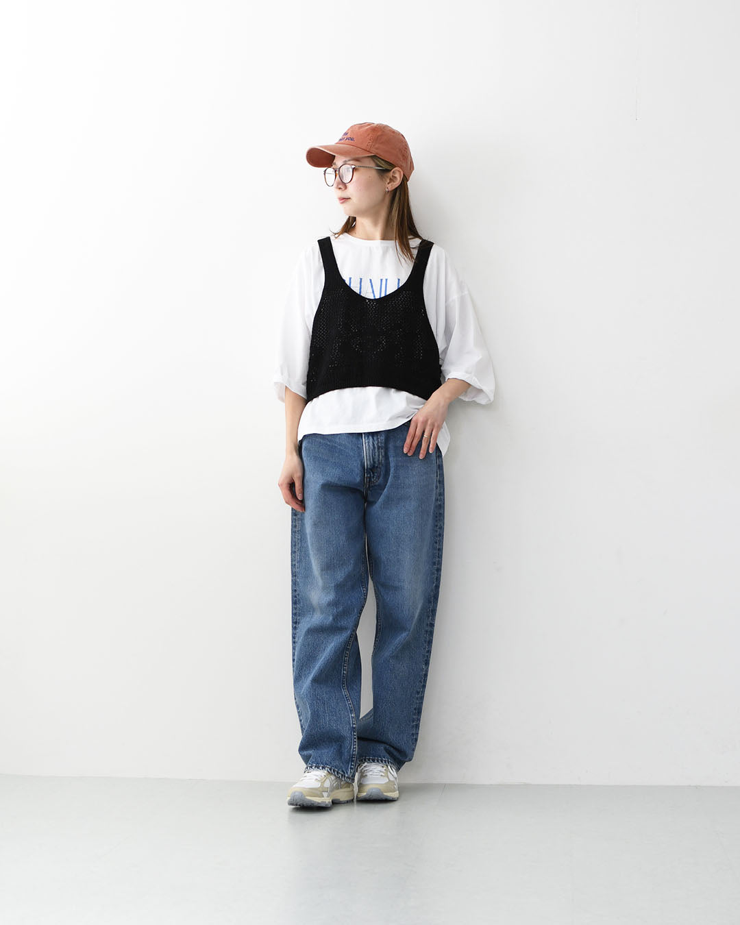 MidiUmi [ミディウミ] 2way needle work vest [1-720102] 2wayニードルワークベスト・ニット・綿ニット・ショート丈・LADY'S [2026SS]