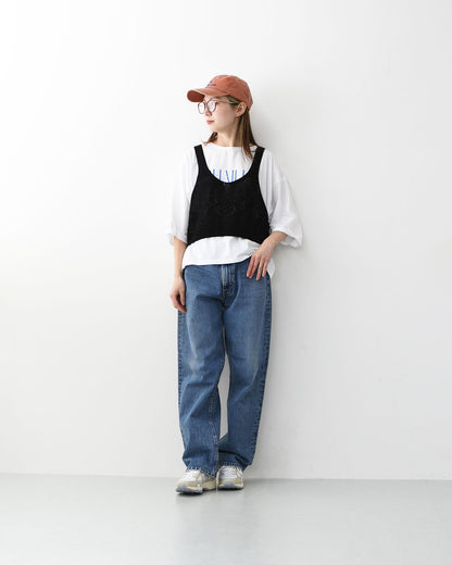 MidiUmi [ミディウミ] 2way needle work vest [1-720102] 2wayニードルワークベスト・ニット・綿ニット・ショート丈・LADY'S [2026SS]