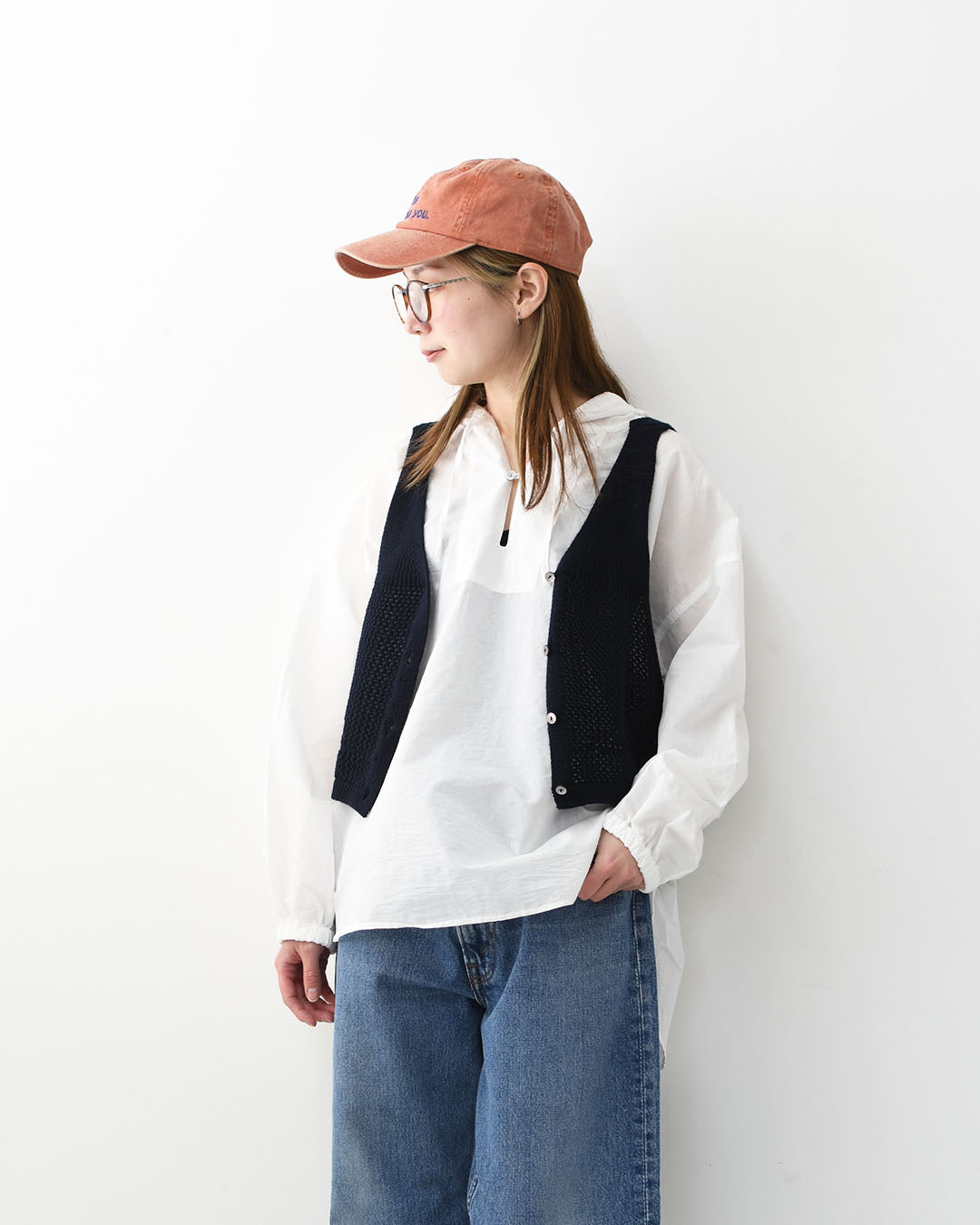 MidiUmi [ミディウミ] 2way needle work vest [1-720102] 2wayニードルワークベスト・ニット・綿ニット・ショート丈・LADY'S [2026SS]