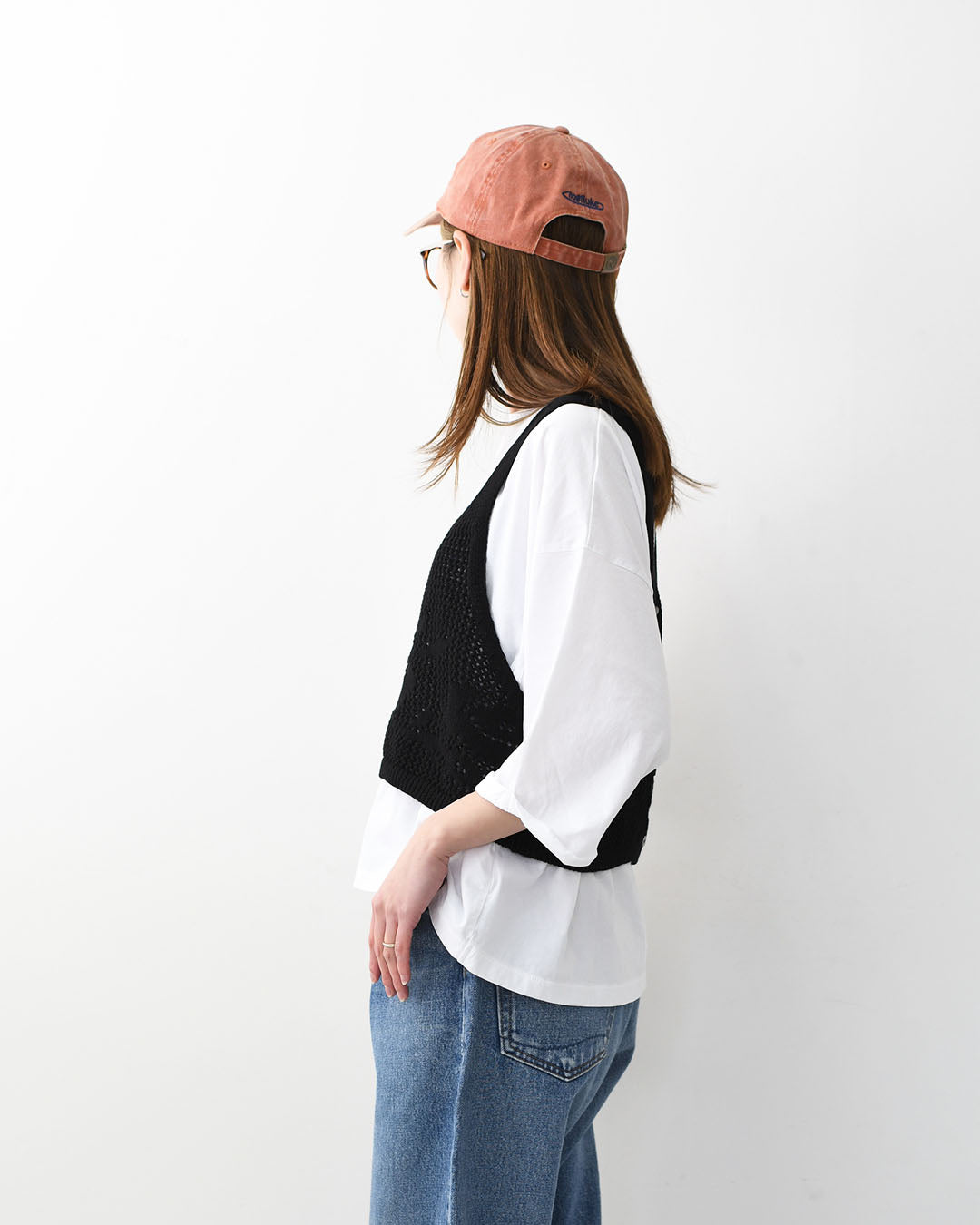 MidiUmi [ミディウミ] 2way needle work vest [1-720102] 2wayニードルワークベスト・ニット・綿ニット・ショート丈・LADY'S [2026SS]