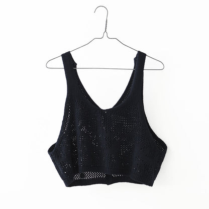 MidiUmi [ミディウミ] 2way needle work vest [1-720102] 2wayニードルワークベスト・ニット・綿ニット・ショート丈・LADY'S [2026SS]