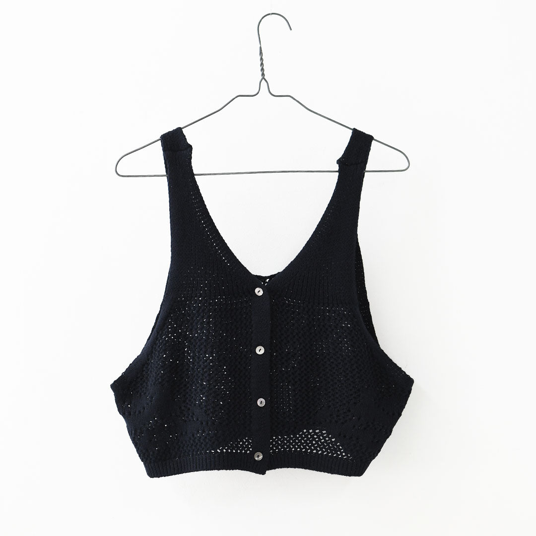 MidiUmi [ミディウミ] 2way needle work vest [1-720102] 2wayニードルワークベスト・ニット・綿ニット・ショート丈・LADY'S [2026SS]