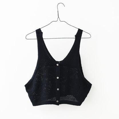 MidiUmi [ミディウミ] 2way needle work vest [1-720102] 2wayニードルワークベスト・ニット・綿ニット・ショート丈・LADY'S [2026SS]