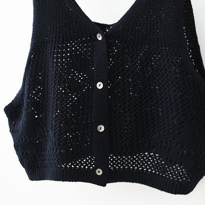 MidiUmi [ミディウミ] 2way needle work vest [1-720102] 2wayニードルワークベスト・ニット・綿ニット・ショート丈・LADY'S [2026SS]