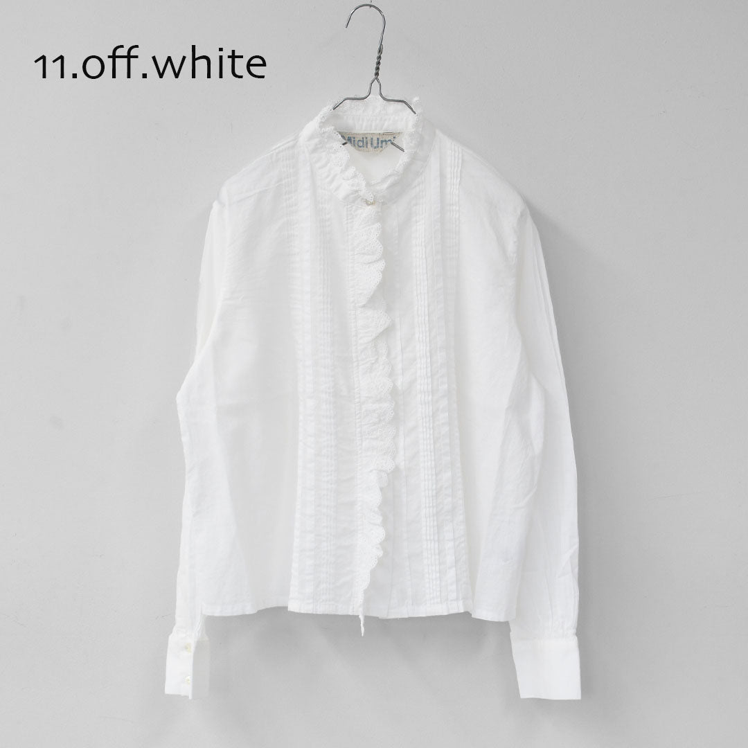MidiUmi [ミディウミ] pin tuck lace shirt [1-730078] ピンタックレースシャツ・LADY'S[2026ss]