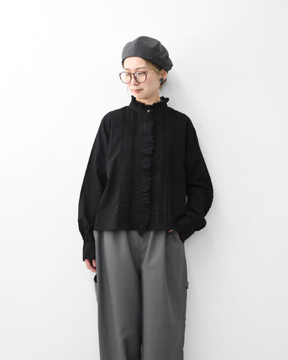 MidiUmi [ミディウミ] pin tuck lace shirt [1-730078] ピンタックレースシャツ・LADY'S[2026ss]