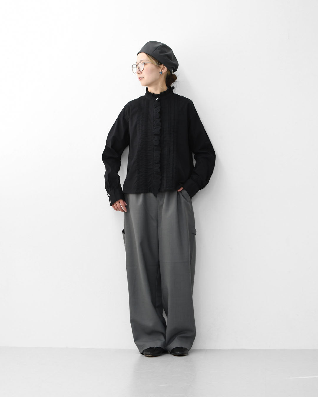 MidiUmi [ミディウミ] pin tuck lace shirt [1-730078] ピンタックレースシャツ・LADY'S[2026ss]