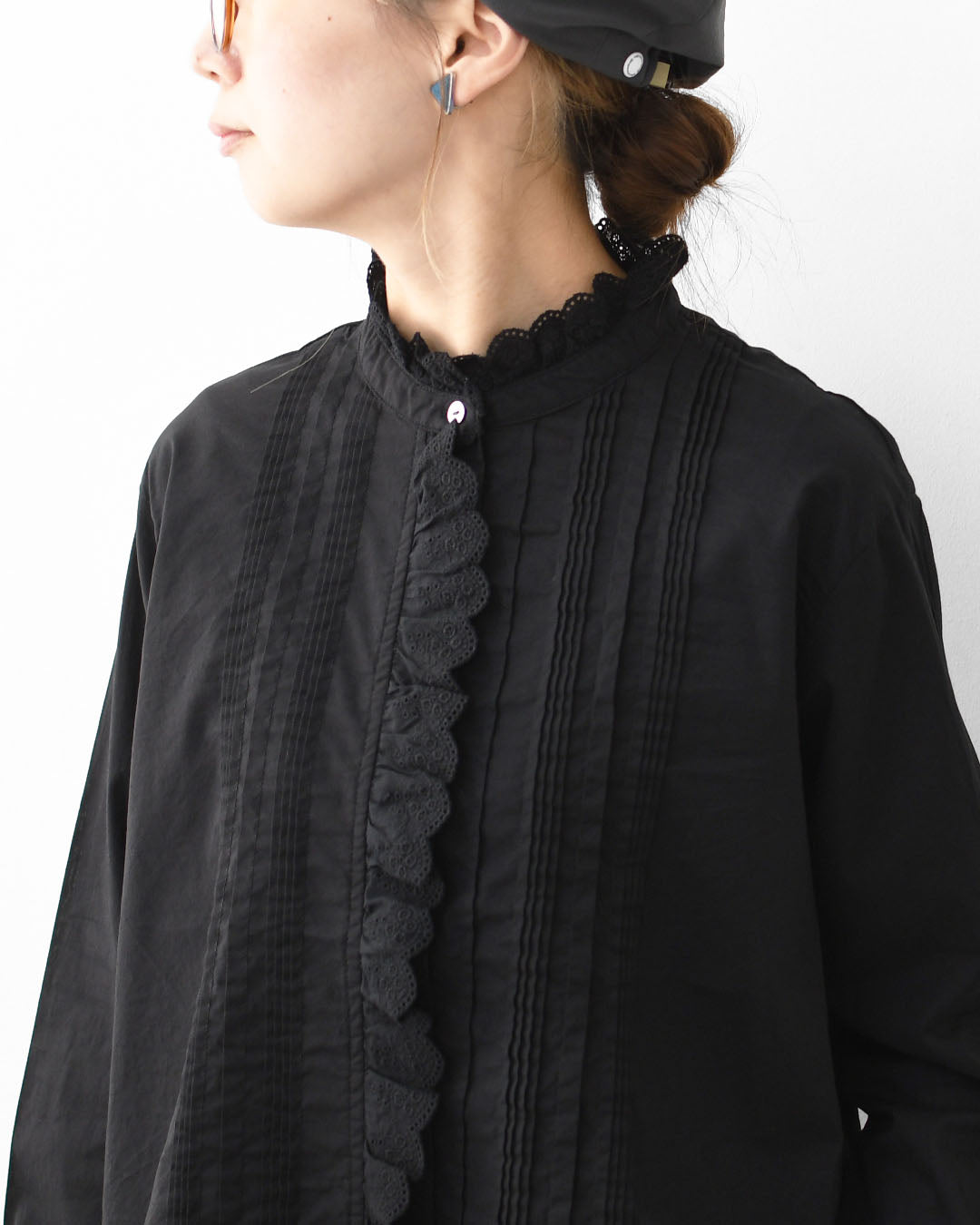 MidiUmi [ミディウミ] pin tuck lace shirt [1-730078] ピンタックレースシャツ・LADY'S[2026ss]