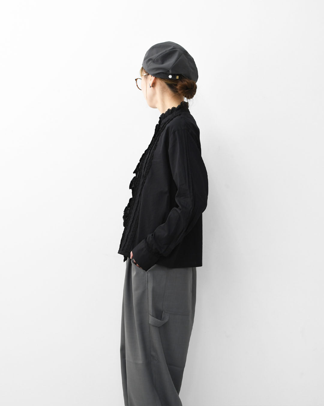 MidiUmi [ミディウミ] pin tuck lace shirt [1-730078] ピンタックレースシャツ・LADY'S[2026ss]