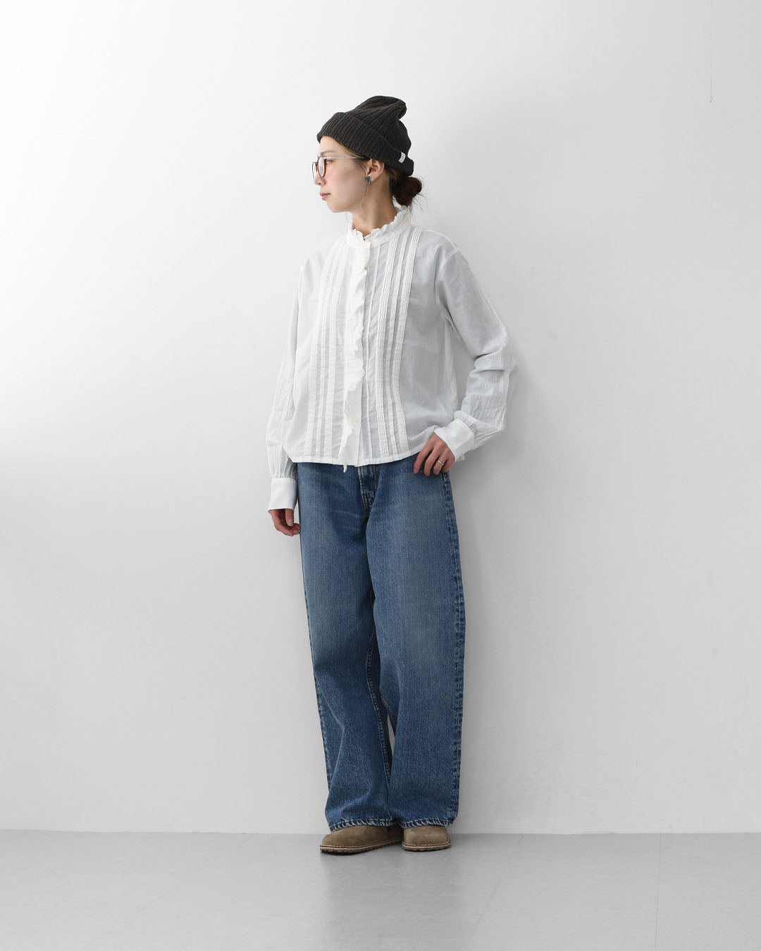 MidiUmi [ミディウミ] pin tuck lace shirt [1-730078] ピンタックレースシャツ・LADY'S[2026ss]