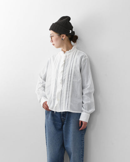 MidiUmi [ミディウミ] pin tuck lace shirt [1-730078] ピンタックレースシャツ・LADY'S[2026ss]