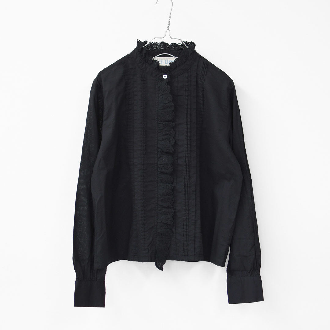MidiUmi [ミディウミ] pin tuck lace shirt [1-730078] ピンタックレースシャツ・LADY'S[2026ss]