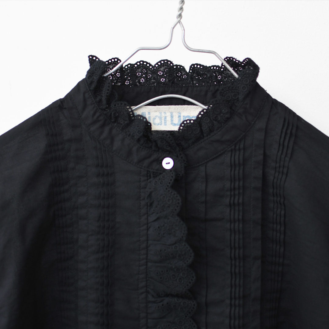 MidiUmi [ミディウミ] pin tuck lace shirt [1-730078] ピンタックレースシャツ・LADY'S[2026ss]
