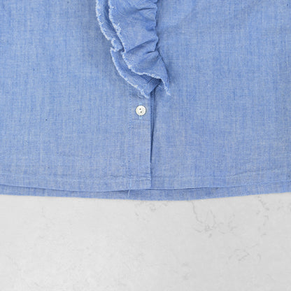 MidiUmi [ミディウミ] dungarees ruffle shirt [1-730081]  ダンガリーズラッフルシャツ・LADY'S[2026ss]