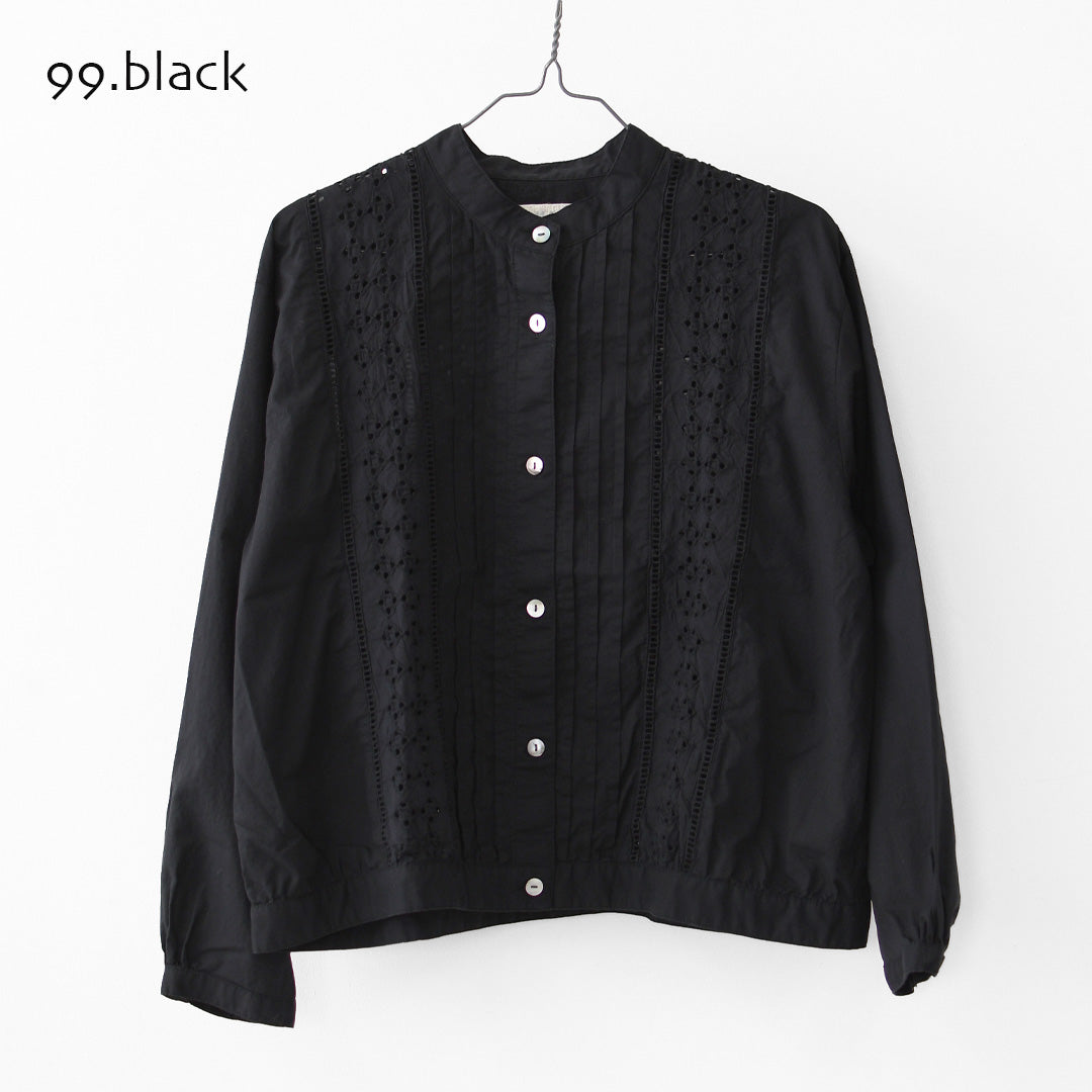 MidiUmi [ミディウミ] lace blouson shirt [1-730156] レースブルゾンシャツ・レースシャツ・ヴィンテージライク・ブルゾン・LADY'S [2026SS]