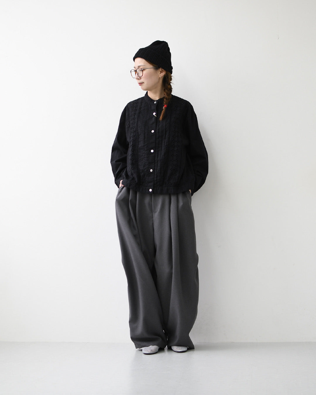 MidiUmi [ミディウミ] lace blouson shirt [1-730156] レースブルゾンシャツ・レースシャツ・ヴィンテージライク・ブルゾン・LADY'S [2026SS]