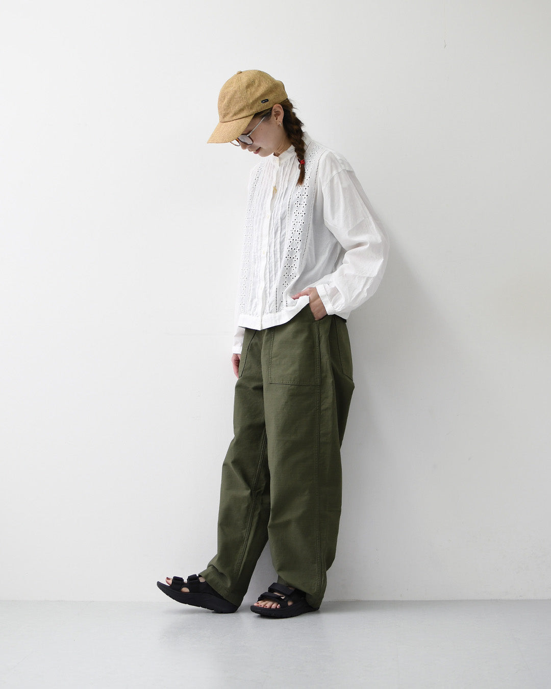 MidiUmi [ミディウミ] lace blouson shirt [1-730156] レースブルゾンシャツ・レースシャツ・ヴィンテージライク・ブルゾン・LADY'S [2026SS]