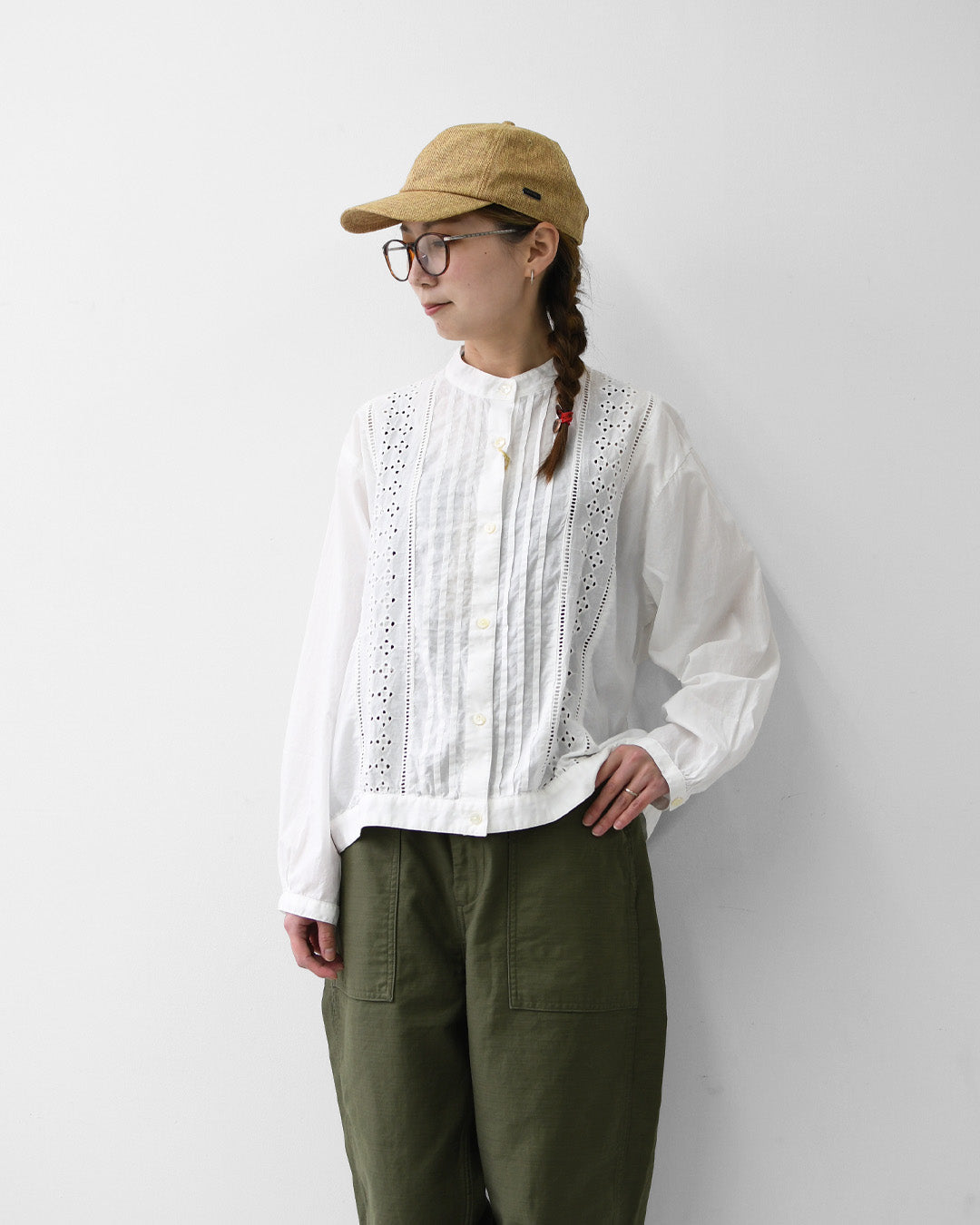 MidiUmi [ミディウミ] lace blouson shirt [1-730156] レースブルゾンシャツ・レースシャツ・ヴィンテージライク・ブルゾン・LADY'S [2026SS]