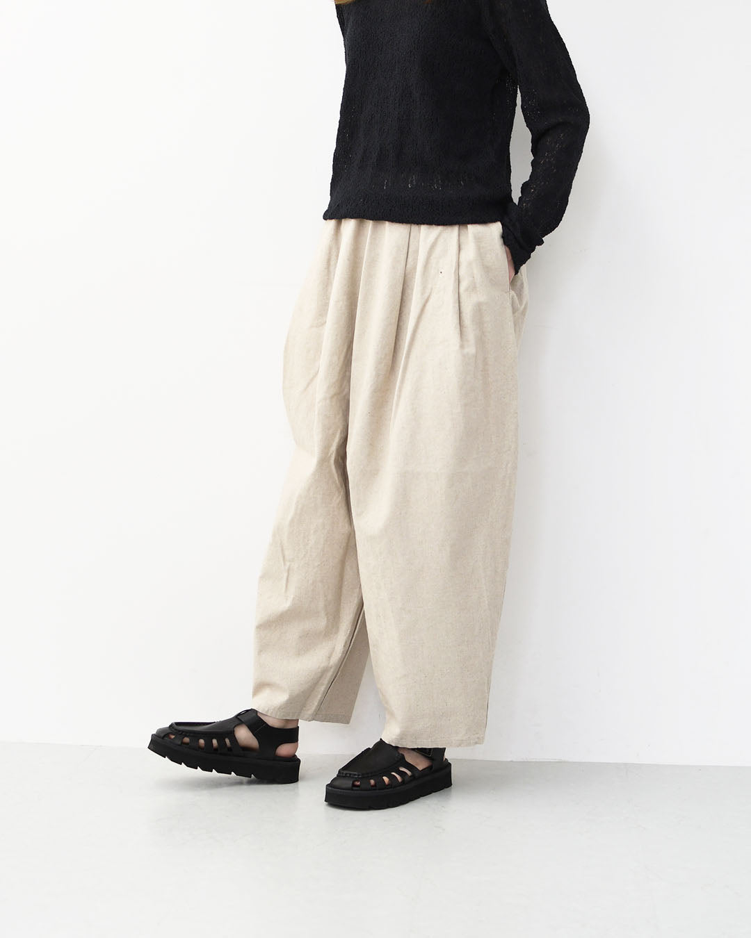 MidiUmi [ミディウミ] C/L wide easy tapered PT [1-760103] C/L ワイドイージーテーパードパンツ・イージーパンツ・ワイドパンツ・テーパードパンツ・LADY'S [2026SS]