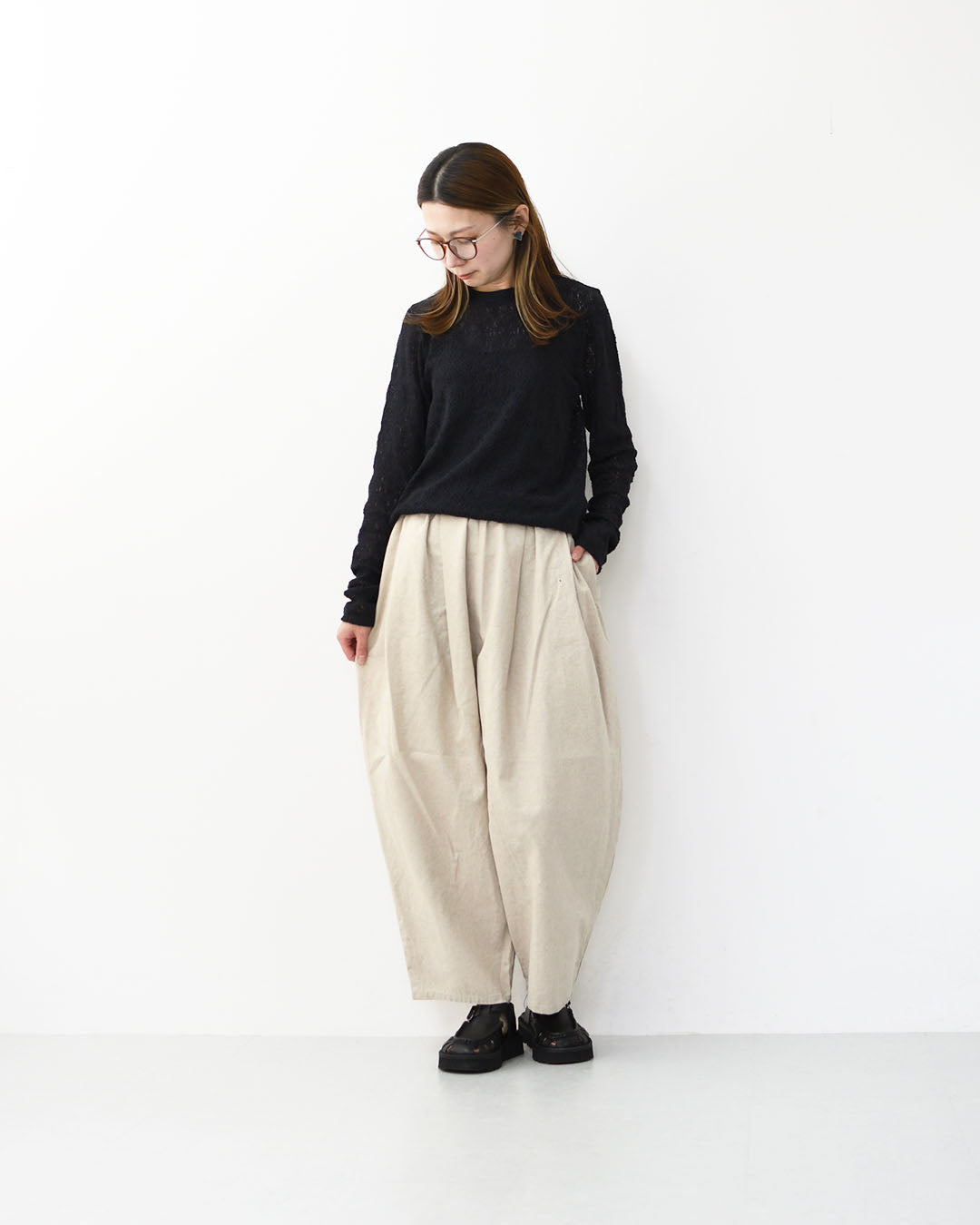 MidiUmi [ミディウミ] C/L wide easy tapered PT [1-760103] C/L ワイドイージーテーパードパンツ・イージーパンツ・ワイドパンツ・テーパードパンツ・LADY'S [2026SS]