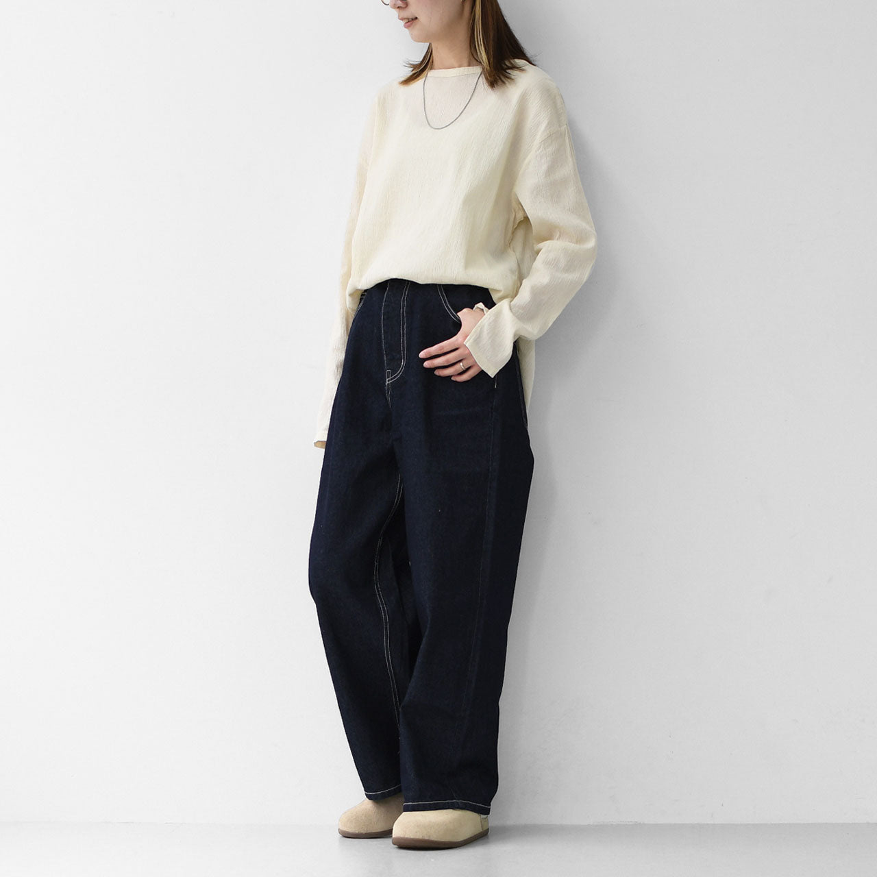 MidiUmi [ミディウミ] high waist wide straight denim [1-769805] ハイウエストワイドストレートデニム [2025AW]