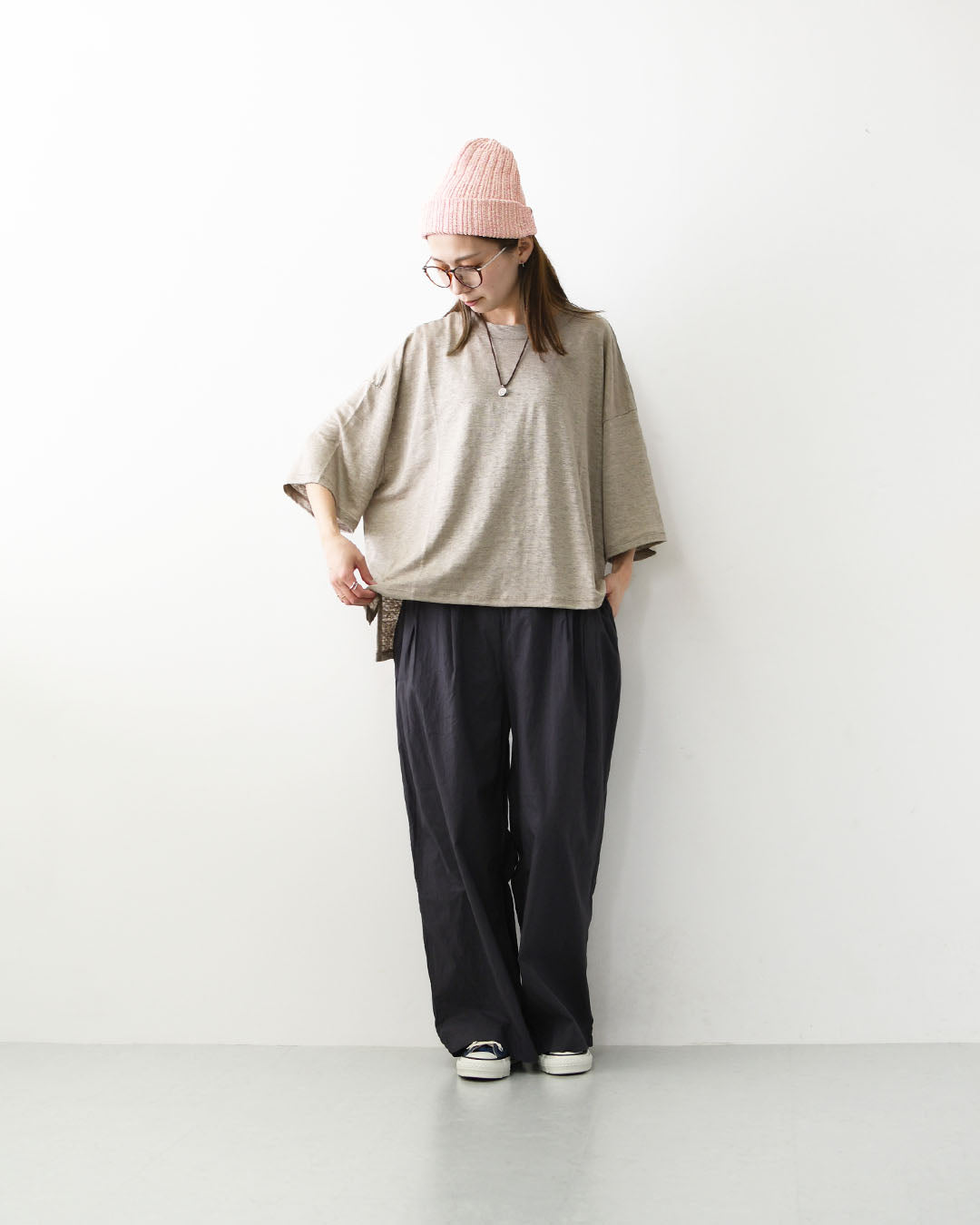 MidiUmi [ミディウミ] linen wide PO [2-710223] リネンワイドプルオーバー・カットソー・ワイドプルオーバー・ワイドシルエット・無地・シンプル・リネン・LADY'S [2026SS]